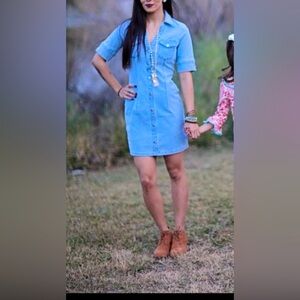 GUESS Women's Blue Denim Dress